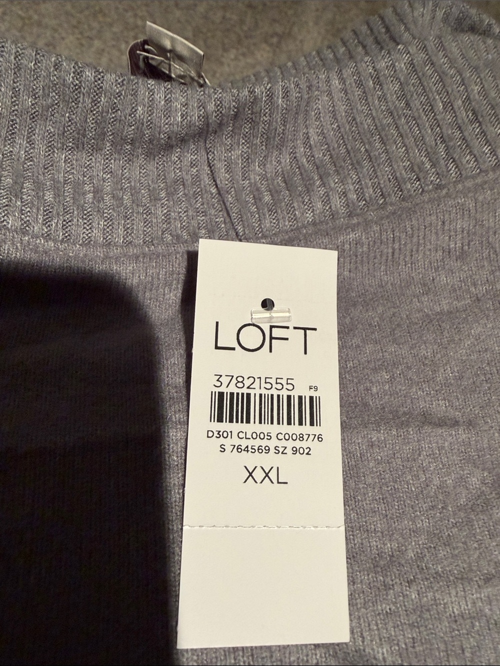 LOFT Women's Light Gray Boatneck Puff Sleeve Sweater - Picture 4 of 4